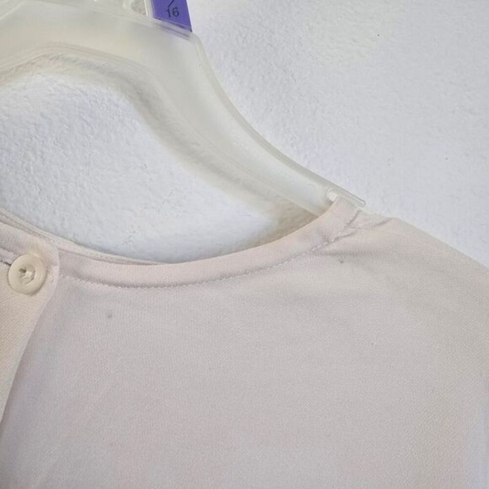Studio 121 Cream Beige 100% Silk Longsleeve Blouse Top Sz 2 Quiet Luxury Vintage - Picture 4 of 12